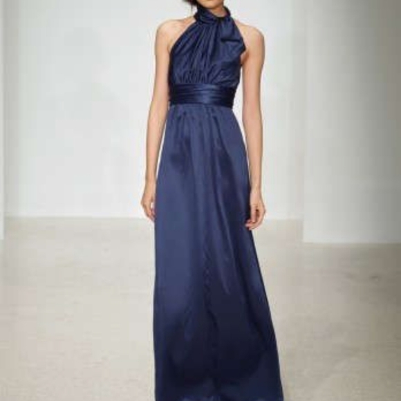 Amsale Cerise color Charmeuse Gown - Picture 9 of 17